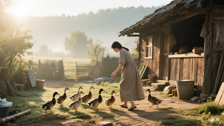 47岁杨乐乐住在乡下小镇,嫁给汪涵后她爱上了赶鸭子的生活
